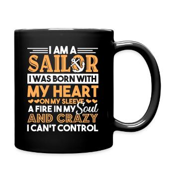 I'm A Sailor With My Heart - Full Colour Mug - black - Right