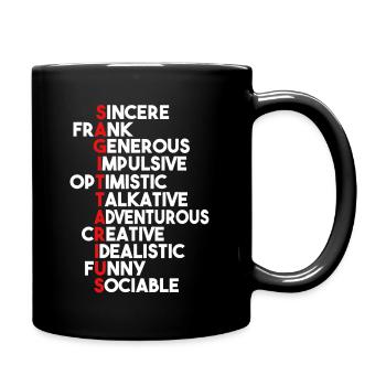 Sagittarius Sagittarius Meaning Sincere Creative - Full Colour Mug - black - Right