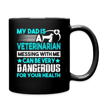Veterinarian My Dad Is A Veterinarian - Full Colour Mug - black - Right