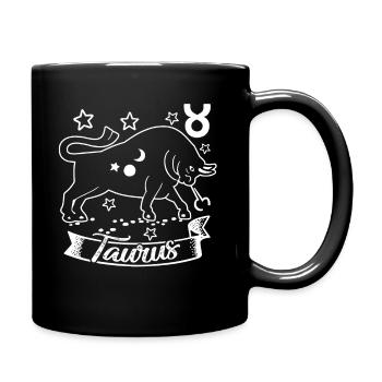 Taurus Taurus Zodiac Star Sign Of Zodiac - Full Colour Mug - black - Right