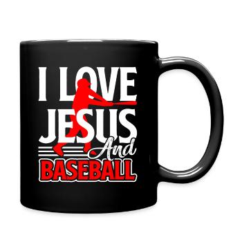 Baseball I Love Jesus And Baseball - Full Colour Mug - black - Right
