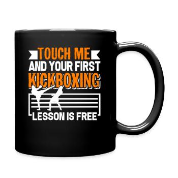 Kickboxing First Kickboxing Lesson Is Free - Full Colour Mug - black - Right