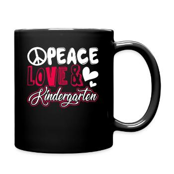 Kindergarten Teacher Peace Love Kindergarten - Full Colour Mug - black - Right
