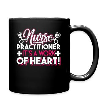 Nurse Practitioner Nurse Practitioner Heart Work - Full Colour Mug - black - Right