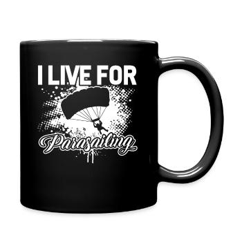 Parasailing I Live For Parasailing - Full Colour Mug - black - Right