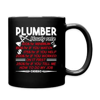 Plumber Plumber Hourly Rate - Full Colour Mug - black - Right