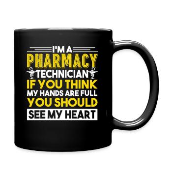 Pharmacy Technician Pharmacy Technician Full Heart - Full Colour Mug - black - Right