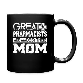 Great Pharmacists Are Made By Their Mom - Full Colour Mug - black - Right