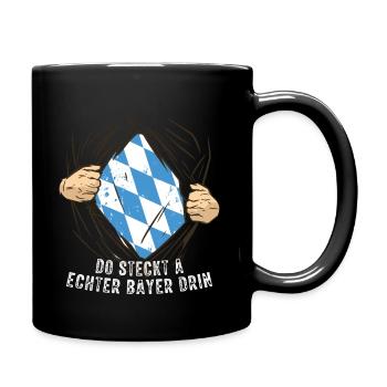 Echter Bayer - Tasse einfarbig - Schwarz - Rechts