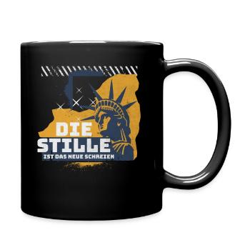 New York - Stille ist das neue Schreien - Tasse einfarbig - Schwarz - Rechts