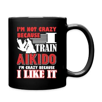 Aikido I Train Aikido - Full Colour Mug - black - Right