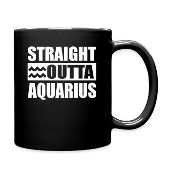Aquarius Straight Outta Aquarius - Full Colour Mug - black - Right