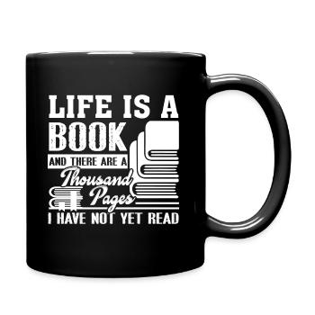 Book Life Is A Book - Full Colour Mug - black - Right