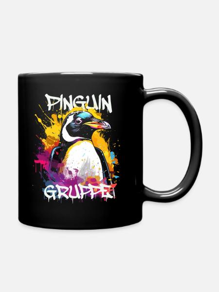 Graffiti Pinguingruppe Kindergarten Gruppentier - Tasse einfarbig - Schwarz