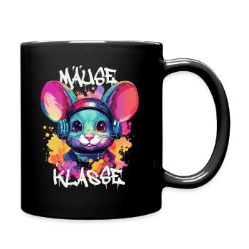 Graffiti Mäuseklasse Grundschule Klassentier - Tasse einfarbig - Schwarz - Rechts