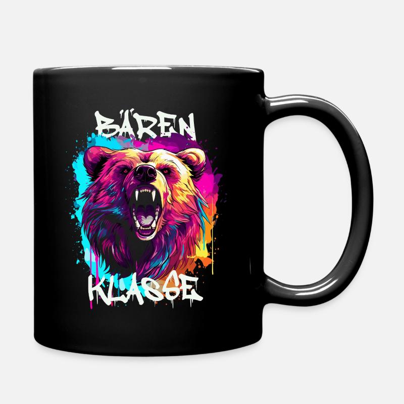 Graffiti Bärenklasse Grundschule Klassentier - Tasse einfarbig - Schwarz