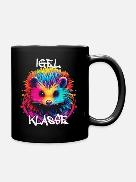 Graffiti Igelklasse Grundschule Klassentier - Tasse einfarbig - Schwarz