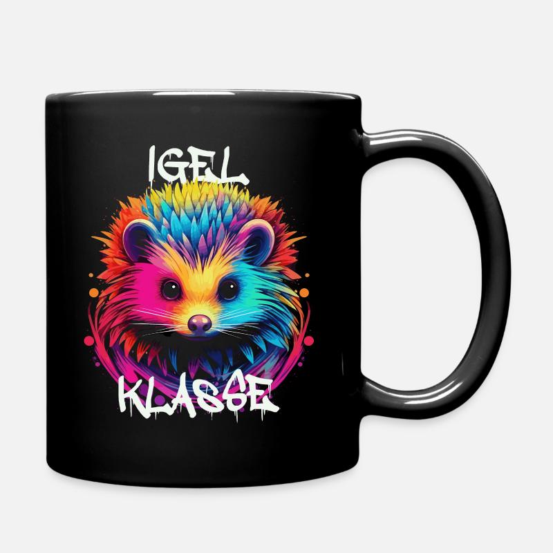 Graffiti Igelklasse Grundschule Klassentier - Tasse einfarbig - Schwarz