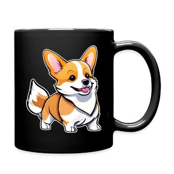 Mignon chien gallois Corgi - Mug uni - noir - Droite
