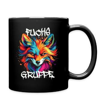 Graffiti Fuchsgruppe Kindergarten Gruppentier - Tasse einfarbig - Schwarz - Rechts