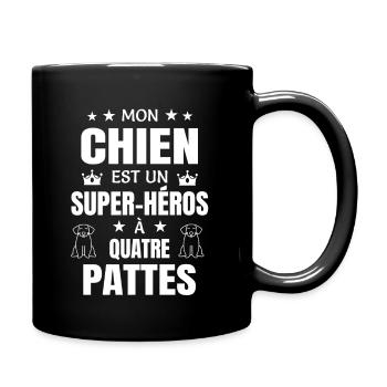 Mon chien un super-héros à quatre pattes - Mug uni - noir - Droite