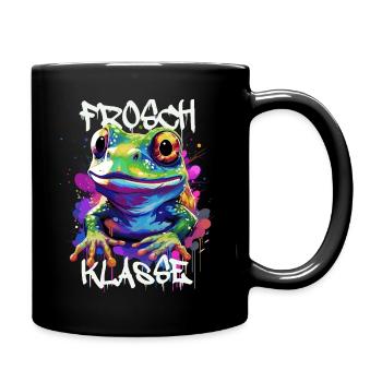 Graffiti Froschklasse Grundschule Klassentier - Tasse einfarbig - Schwarz - Rechts