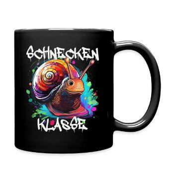 Graffiti Schneckenklasse Grundschule Klassentier - Tasse einfarbig - Schwarz - Rechts