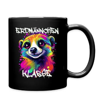 Graffiti Erdmännchenklasse Grundschule Klassentier - Tasse einfarbig - Schwarz - Rechts