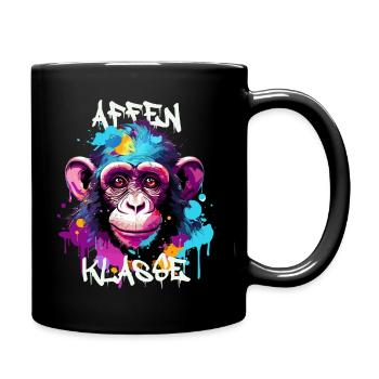 Graffiti Affenklasse Grundschule Klassentier - Tasse einfarbig - Schwarz - Rechts