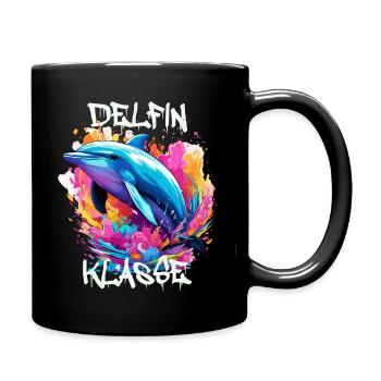 Graffiti Delfinklasse Grundschule Klassentier - Tasse einfarbig - Schwarz - Rechts
