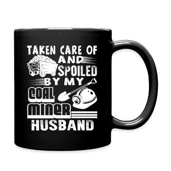 Coal Miner Spoiled By My Coal Miner Husband - Full Colour Mug - black - Right
