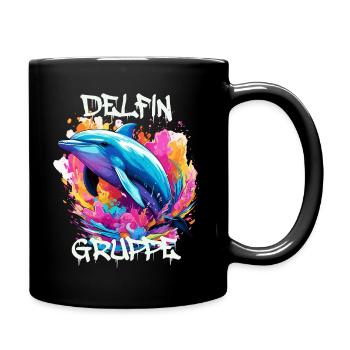 Graffiti Delfingruppe Kindergarten Gruppentier - Tasse einfarbig - Schwarz - Rechts