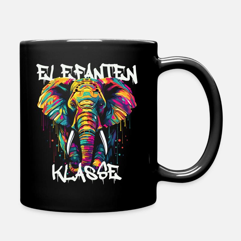 Graffiti Elefantenklasse Grundschule Klassentier - Tasse einfarbig - Schwarz