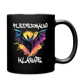 Graffiti Fledermausklasse Grundschule Klassentier - Tasse einfarbig - Schwarz - Rechts