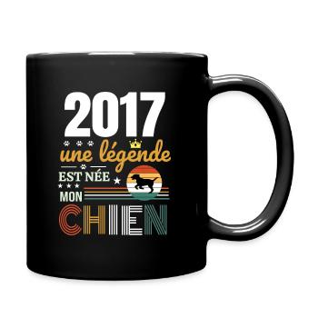 2017 une légende et née mon chien - Mug uni - noir - Droite