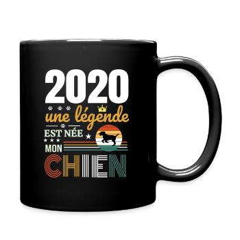 2020 une légende et née mon chien - Mug uni - noir - Droite