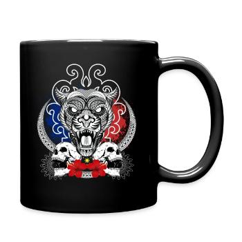 Philippines Headhunter Tiger tribal Art - Tasse einfarbig - Schwarz - Rechts