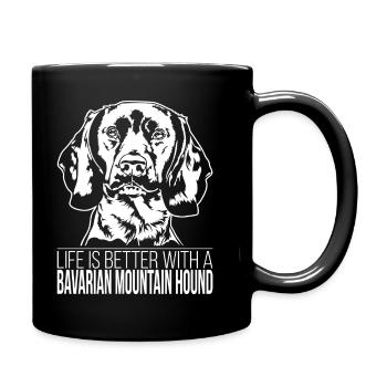 Bavarian Mountain Hound Life is better Wilsigns - Full Colour Mug - black - Right