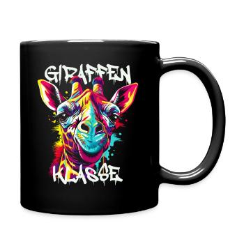 Graffiti Giraffenklasse Grundschule Klassentier - Tasse einfarbig - Schwarz - Rechts