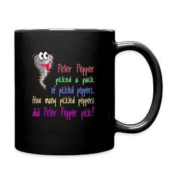Zungenbrecher Peter Pepper Virelangue - Mug uni - noir - Droite