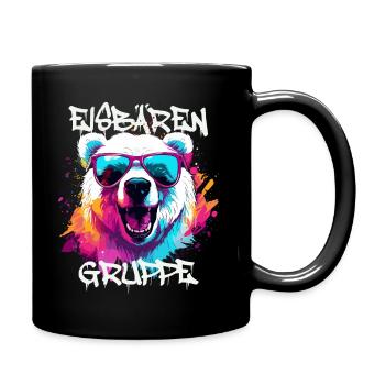 Graffiti Eisbärengruppe Kindergarten Gruppentier - Tasse einfarbig - Schwarz - Rechts
