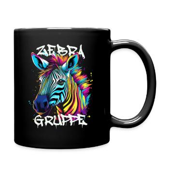 Graffiti Zebragruppe Kindergarten Gruppentier - Tasse einfarbig - Schwarz - Rechts