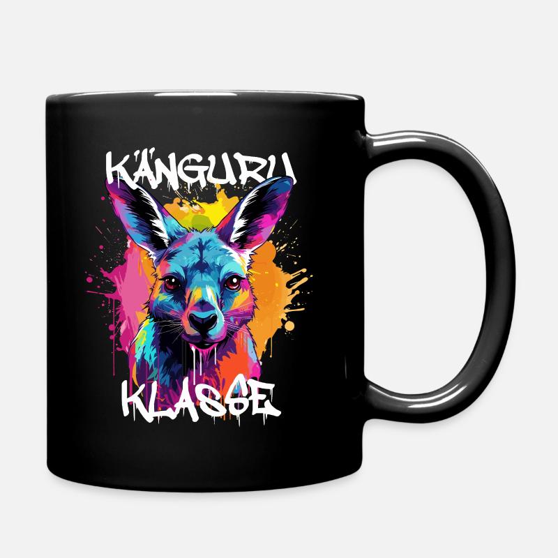 Graffiti Känguruklasse Grundschule Klassentier - Tasse einfarbig - Schwarz