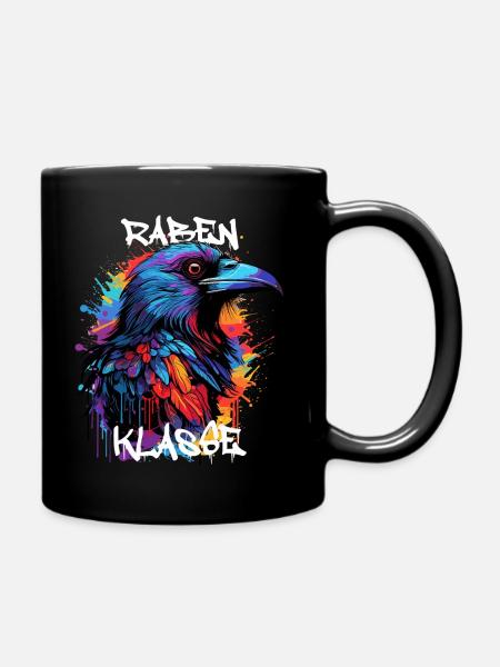 Graffiti Rabenklasse Grundschule Klassentier Rabe - Tasse einfarbig - Schwarz
