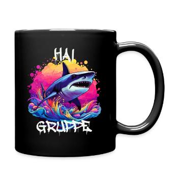 Graffiti Haigruppe Kindergarten Gruppentier Hai - Tasse einfarbig - Schwarz - Rechts