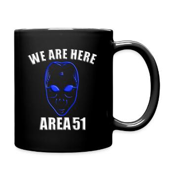 Alien UFO Ausserirdischer Raumschiff Untertasse - Tasse einfarbig - Schwarz - Rechts