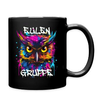 Graffiti Eulengruppe Kindergarten Gruppentier Eule - Tasse einfarbig - Schwarz - Rechts