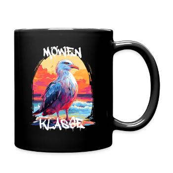 Graffiti Möwenklasse Grundschule Klassentier Möwe - Tasse einfarbig - Schwarz - Rechts