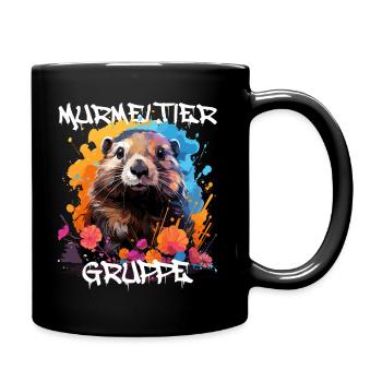 Graffiti Murmeltiergruppe Kindergarten Gruppentier - Tasse einfarbig - Schwarz - Rechts
