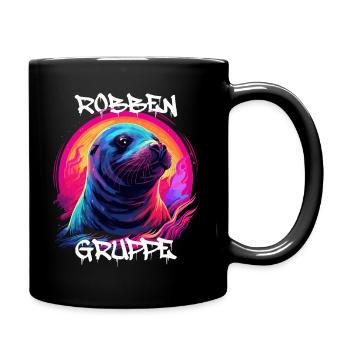 Graffiti Robbengruppe Kindergarten Gruppentier - Tasse einfarbig - Schwarz - Rechts